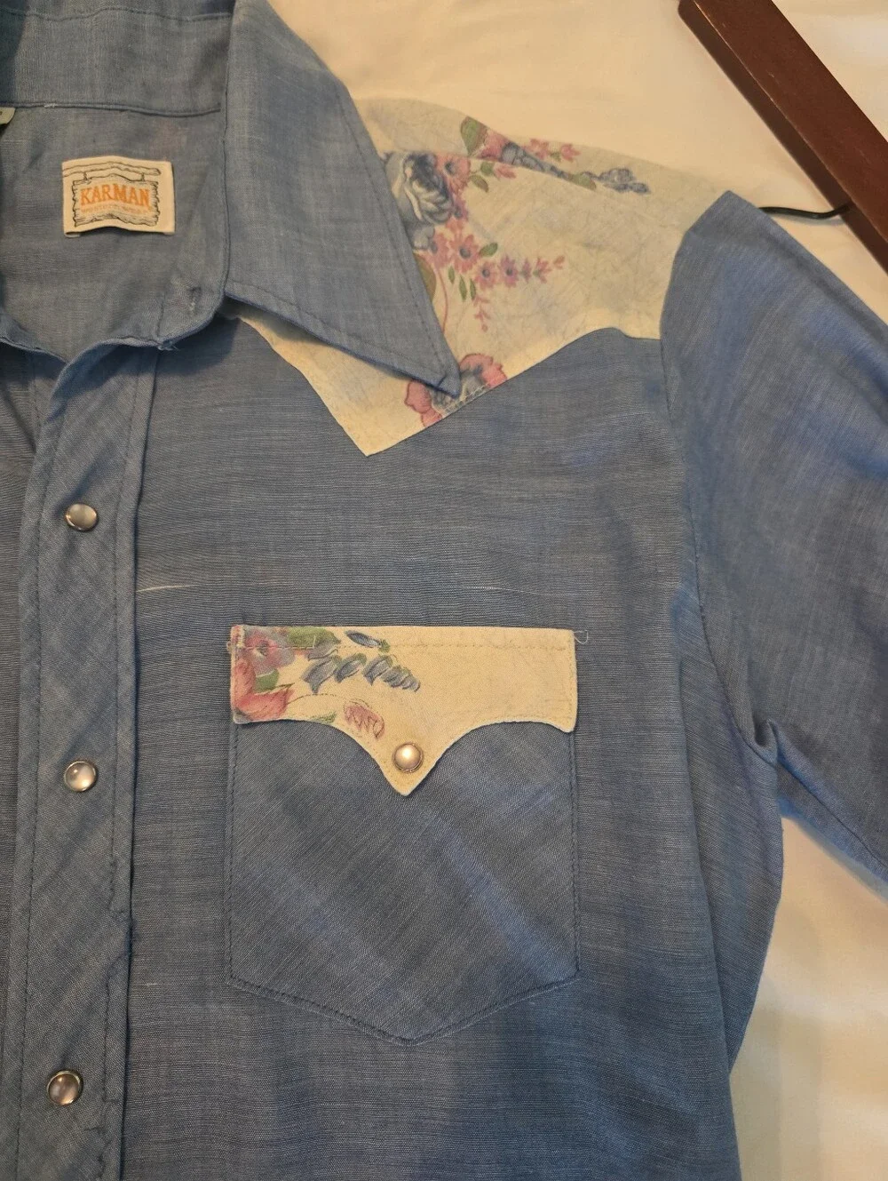 Karman Western Wear Vintage Snap Button Shirt Size XL